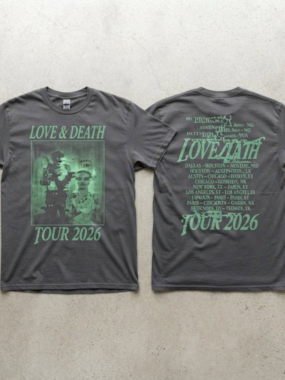 Yeat Love Lyfe Tour 2026 Green Graphic Cahrcoal T-Shirt S-4XL